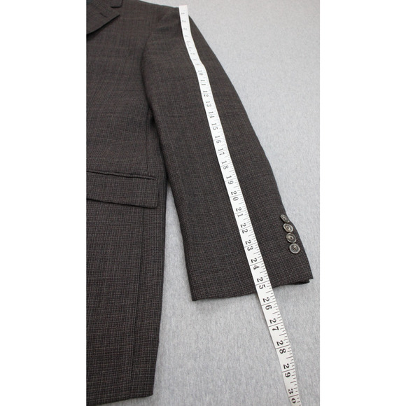 Jos A Bank 1905 Blazer Mens 44L Brown Microcheck 100% Wool Washington - Picture 11 of 11
